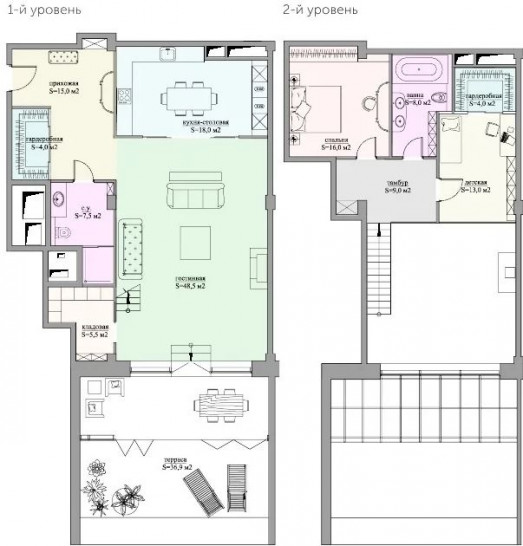 Трёхкомнатная квартира 191.3 м²